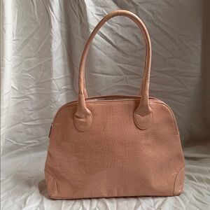 Jessica Simpson Peach Crocodile-Pattern Shoulder Bag